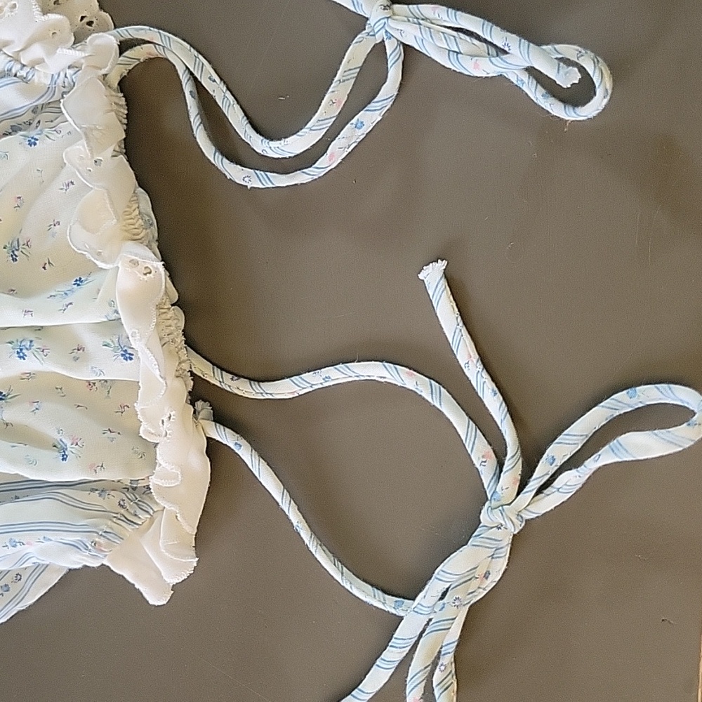 Vintage Girls Dress & Top Set Shabby Chic Prairie Calico Floral Cottagecore 8 - Picture 12 of 16